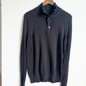 American Eagle Outfitters Charcoal Grey Sweater with Button Up Collar Size XS